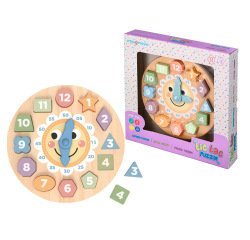 Juego infantil imaginovo madera reloj +3 años 13 piezas 29x29x3,5cm