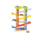 Juego infantil imaginovo madera torre de deslizamiento con 7 niveles incluye 6 coches +18 meses 38x32x14cm