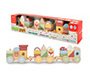 Juego infantil imaginovo madera tren figuras apilables con ruedas +18 meses 38x9,5x7,5cm