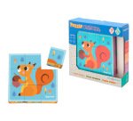 Puzle infantil imaginovo madera cubos de animales +24 meses 15 piezas incluye 12 patrones 22x22x6,4cm