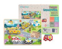 Puzle infantil imaginovo madera 3d vehiculos +12 meses 8 piezas 29,5x22x1,7cm