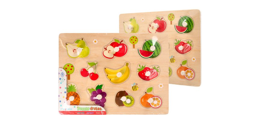 Puzle infantil imaginovo madera frutas +18 meses 10 piezas 30x22,5x1,5cm