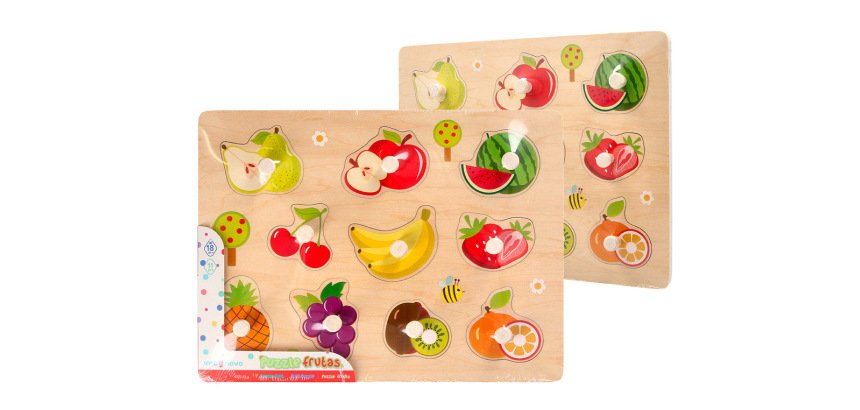 Puzle infantil imaginovo madera frutas +18 meses 10 piezas 30x22,5x1,5cm