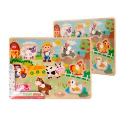 Puzle infantil imaginovo madera granja +18 meses 9 piezas 30x22,5x1,5cm