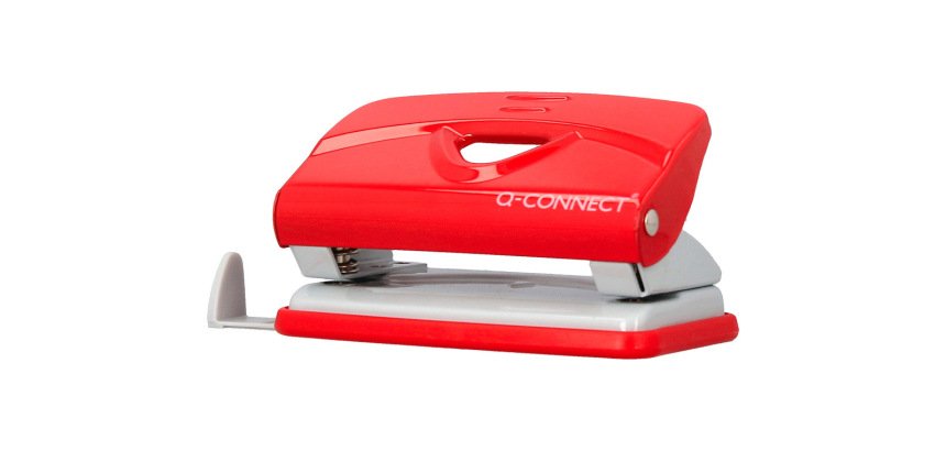 Taladrador q-connect kf14216 rojo abertura 1 mm capacidad 10 hojas