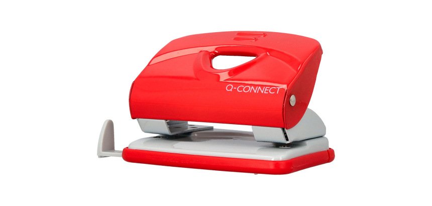 Taladrador q-connect kf14219 rojo abertura 2 mm capacidad 20 hojas