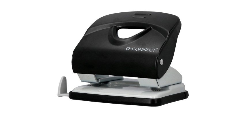 Taladrador q-connect kf14220 negro abertura 2,7 mm capacidad 30 hojas