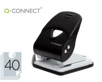 Taladrador q-connect kf14221 2 taladros color negro abertura 3,5 mm capacidad 40 hojas