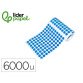 Gomets liderpapel autoadhesivo s circulos 10,5 mm azul rollo de 6000 unidades en caja de carton