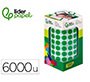 Gomets liderpapel autoadhesivo circulos 10,5 mm verde rollo de 6000 unidades en caja de carton
