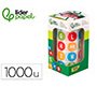Gomets liderpapel autoadhesivo redondo abecedario 20 mm colores surtidos rollo de 1000 unidades en caja de carton