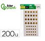 Gomets liderpapel autoadhesivo estrellas doradas surtidas bolsa de 5 hojas con 200 unidades