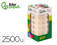 Gomets liderpapel autoadhesivo estrellas doradas surtidas 2500 unidades en caja de carton