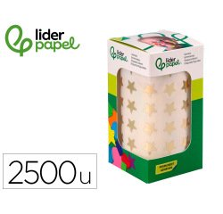 Gomets liderpapel autoadhesivo estrellas doradas surtidas 2500 unidades en caja de carton