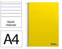 Cuaderno espiral liderpapel a4 smart tapa blanda 80h 75gr rayado horizontal con margen color amarillo