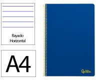 Cuaderno espiral liderpapel a4 smart tapa blanda 80h 75gr rayado horizontal con margen color azul oscuro