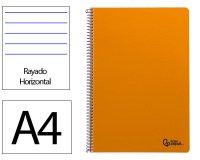 Cuaderno espiral liderpapel a4 smart tapa blanda 80h 75gr rayado horizontal con margen color naranja