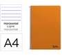 Cuaderno espiral liderpapel a4 smart tapa blanda 80h 75gr rayado horizontal con margen color naranja