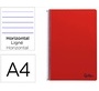 Cuaderno espiral liderpapel a4 smart tapa blanda 80h 75gr rayado horizontal con margen color rojo