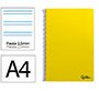 Cuaderno espiral liderpapel a4 smart tapa blanda 80h 75gr pauta 2,5mm con margen color amarillo