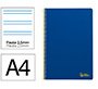 Cuaderno espiral liderpapel a4 smart tapa blanda 80h 75gr pauta 2,5mm con margen color azul oscuro
