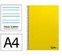 Cuaderno espiral liderpapel a4 smart tapa blanda 80h 75gr pauta 3,5mm con margen color amarillo