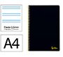 Cuaderno espiral liderpapel a4 smart tapa blanda 80h 75gr pauta 3,5mm con margen color negro
