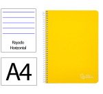 Cuaderno espiral liderpapel a4 witty tapa dura 80h 90gr rayado horizontal con margen color amarillo