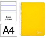 Cuaderno espiral liderpapel a4 witty tapa dura 80h 90gr rayado horizontal con margen color amarillo