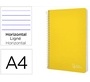 Cuaderno espiral liderpapel a4 witty tapa dura 80h 90gr rayado horizontal con margen color amarillo