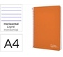 Cuaderno espiral liderpapel a4 witty tapa dura 80h 90gr rayado horizontal con margen color naranja