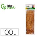 Limpiapipas de chenilla liderpapel 30 cm color oro bolsa de 100 unidades