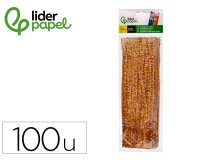 Limpiapipas de chenilla liderpapel 30 cm color oro bolsa de 100 unidades