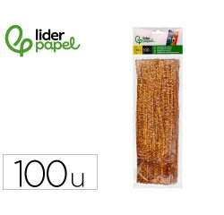 Limpiapipas de chenilla liderpapel 30 cm color oro bolsa de 100 unidades