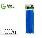 Limpiapipas de chenilla liderpapel 30 cm color azul mate bolsa de 100 unidades