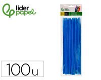 Limpiapipas de chenilla liderpapel 30 cm color azul mate bolsa de 100 unidades