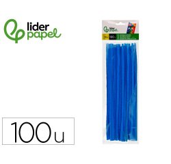 Limpiapipas de chenilla liderpapel 30 cm color azul mate bolsa de 100 unidades