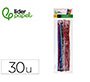 Limpiapipas de chenilla liderpapel 30 cm colores brillantes surtidos bolsa de 30 unidades
