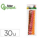 Limpiapipas de chenilla liderpapel 30 cm dos colores mate surtidos bolsa de 30 unidades