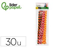 Limpiapipas de chenilla liderpapel 30 cm dos colores mate surtidos bolsa de 30 unidades