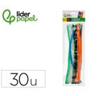 Limpiapipas de chenilla liderpapel 30 cm colores mate surtidos bolsa de 30 unidades