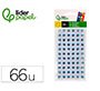 Ojo adhesivo liderpapel 10 mm con pupila negra y pestaña de color azul pack de 66 unidades