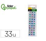 Ojo adhesivo liderpapel 10 mm con pupila de color y pestaña de color pack de 33 unidades
