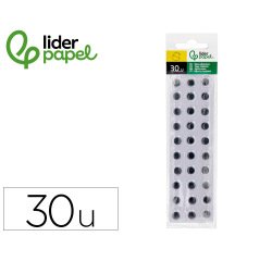 Ojo adhesivo liderpapel 12 mm blanco con pupila negra pack de 30 unidades