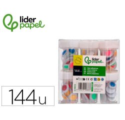 Ojo liderpapel 15 mm blanco con pupila de colores surtidos pack de 144 unidades