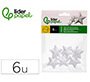 Figura de espuma blanca liderpapel estrella de 4 cm bolsa con 6 unidades