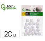 Figura de espuma blanca liderpapel bola de 2 cm bolsa con 20 unidades