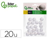 Figura de espuma blanca liderpapel bola de 2 cm bolsa con 20 unidades