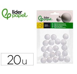 Figura de espuma blanca liderpapel bola de 2 cm bolsa con 20 unidades