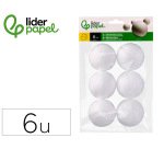 Figura de espuma blanca liderpapel bola de 7 cm bolsa con 6 unidades